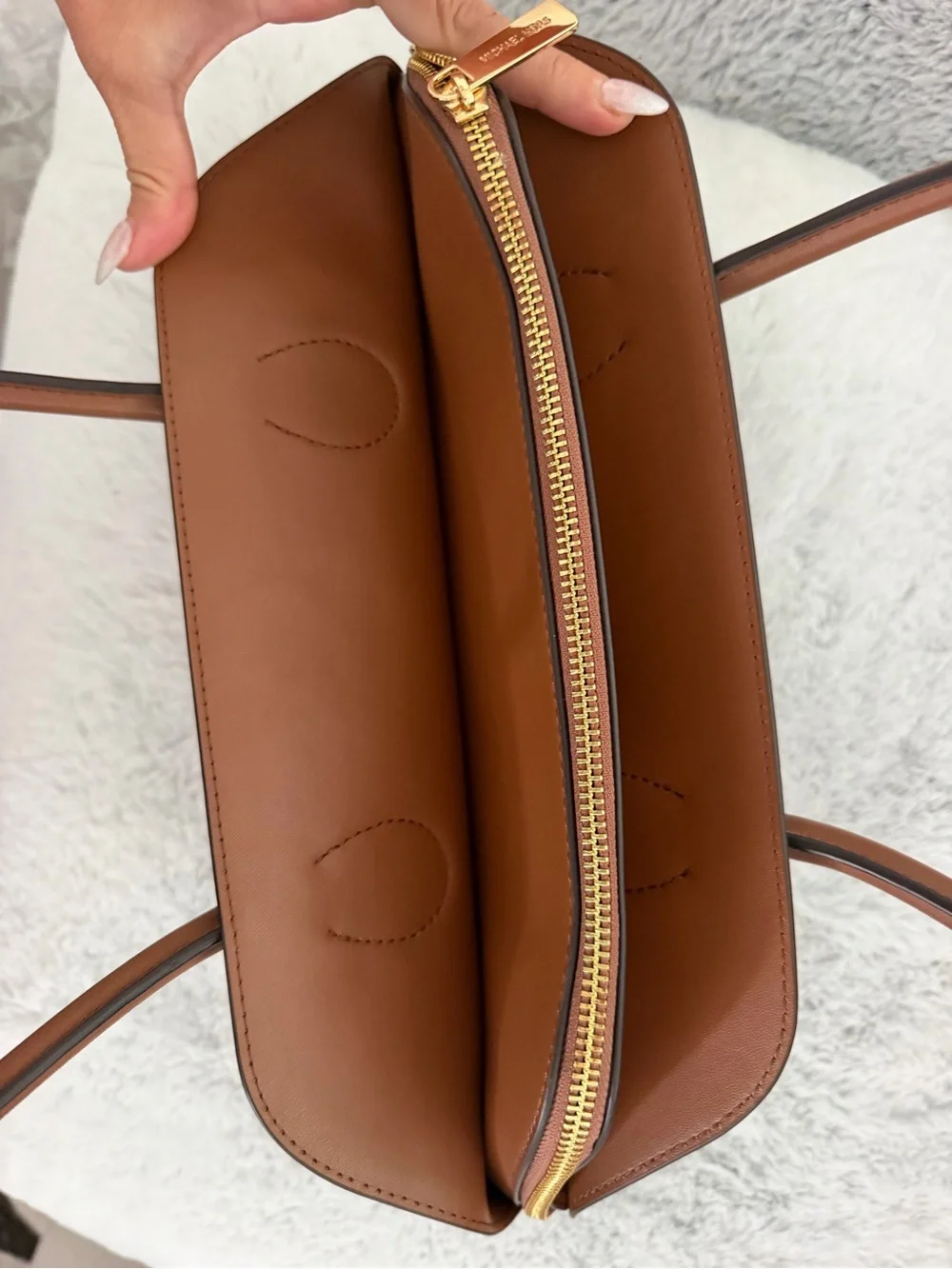 Michael Kors Brown & Tan Logo Dome Shoulder Bag